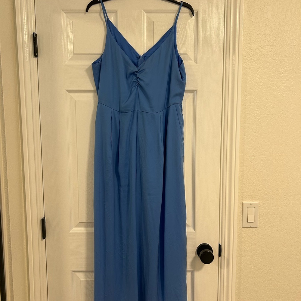 🖤H&M Blue Ruched Jumpsuit Spaghetti Strap🖤